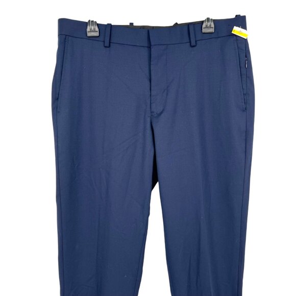 Nordstrom Mens Tech-Smart Trim Wool Spandex Pants Navy Blue Size 35 NWOT - Picture 3 of 11
